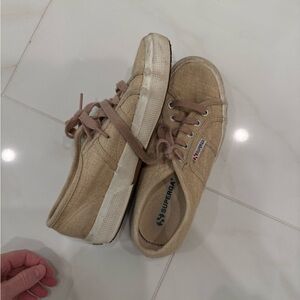 Superga Beige Canvas Sneakers